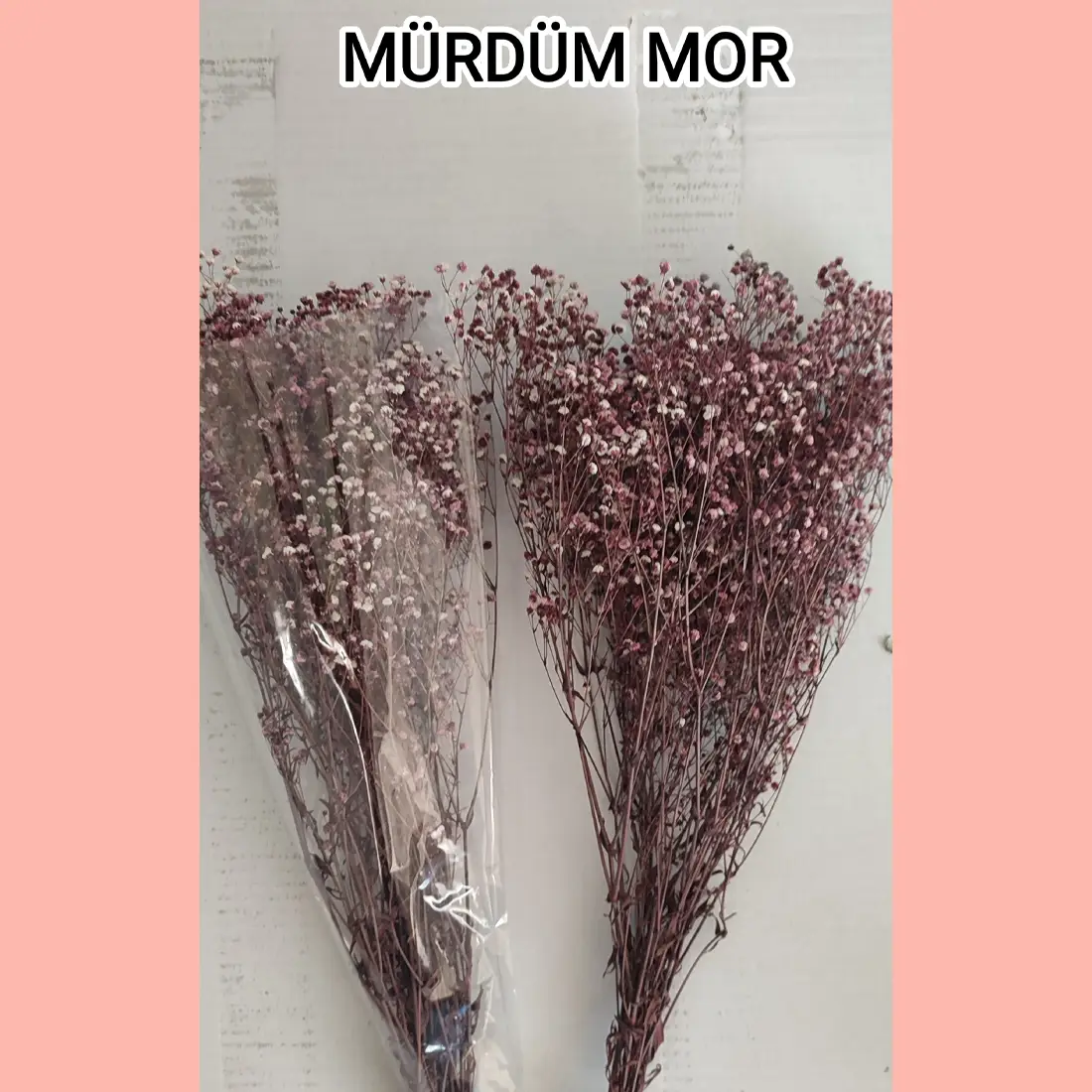 Üreticiden Toptan Mürdüm Mor Şoklanmış Cipso Çiçek - Kuru Cipso Demeti 4 Mürdüm mor şoklanmış cipso çiçeği